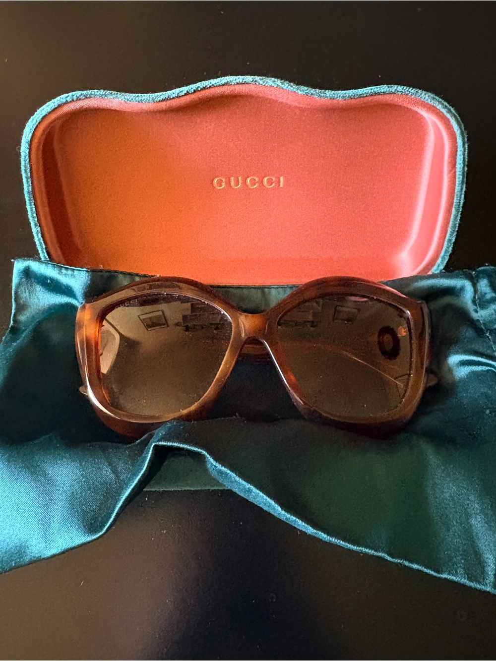 Gucci GG01175 Tortoiseshell Frame Sunglasses with Brown Lenses
